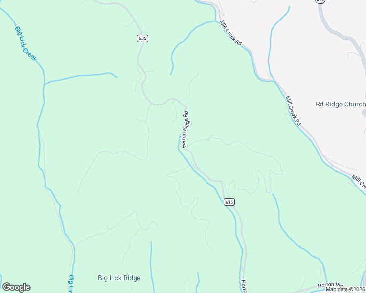 map of restaurants, bars, coffee shops, grocery stores, and more near County Road 635 in Swords Creek