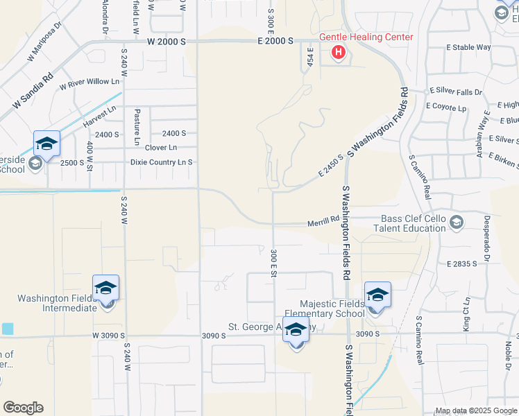 map of restaurants, bars, coffee shops, grocery stores, and more near 2704 South 300 East in Washington
