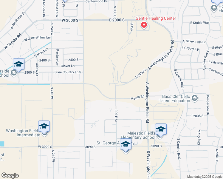 map of restaurants, bars, coffee shops, grocery stores, and more near 2704 South 300 East in Washington