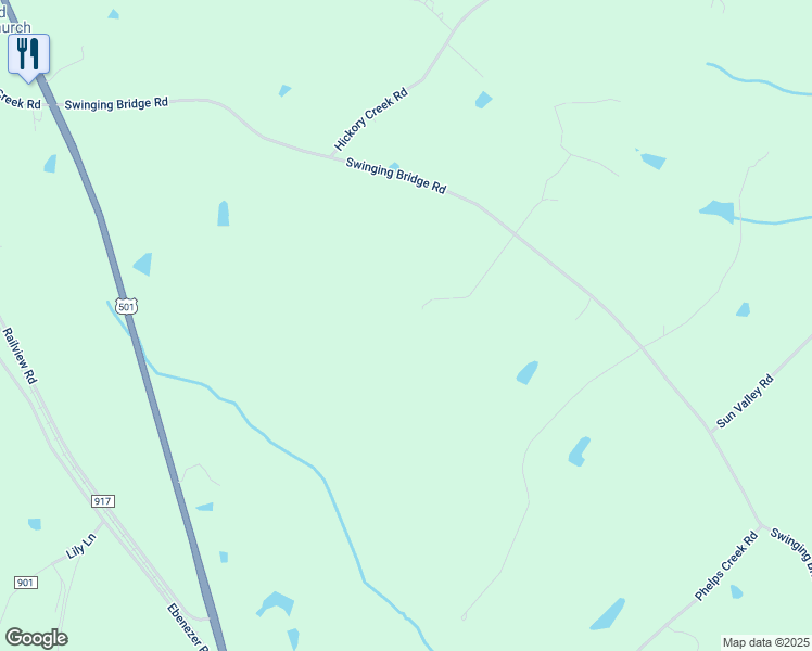 map of restaurants, bars, coffee shops, grocery stores, and more near 1071 Swinging Bridge Road in Gladys
