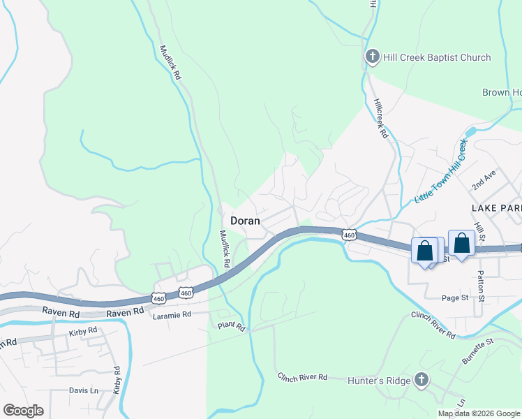 map of restaurants, bars, coffee shops, grocery stores, and more near Miami Street in Richlands