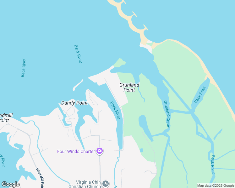 map of restaurants, bars, coffee shops, grocery stores, and more near 2 Bells Island Drive in Hampton