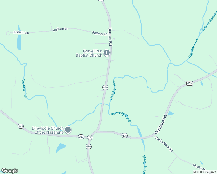 map of restaurants, bars, coffee shops, grocery stores, and more near 12801 Duncan Road in Petersburg