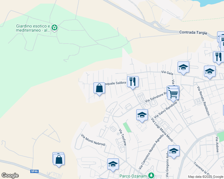 map of restaurants, bars, coffee shops, grocery stores, and more near 67b Via Pasquale Salibra in Siracusa