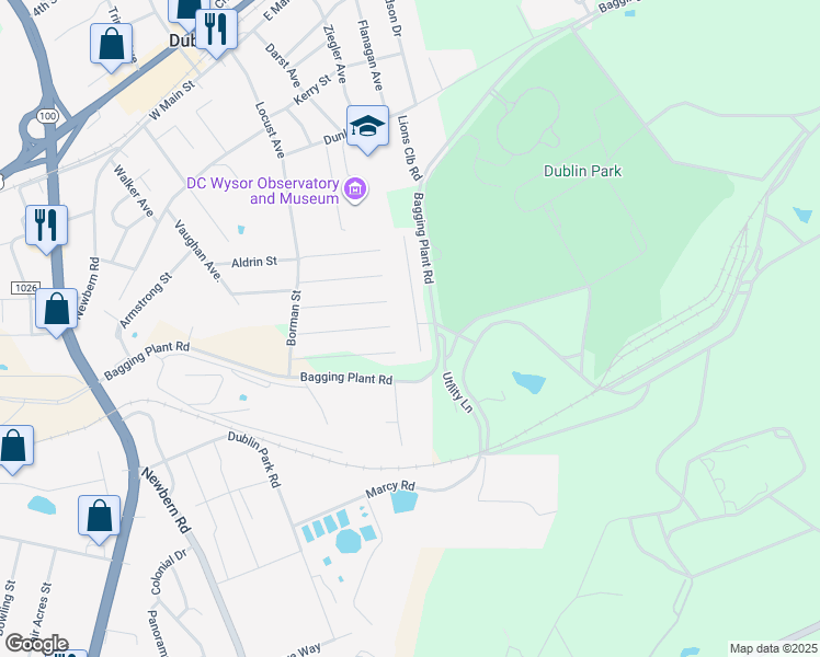 map of restaurants, bars, coffee shops, grocery stores, and more near 5506 Stafford Dr in Dublin