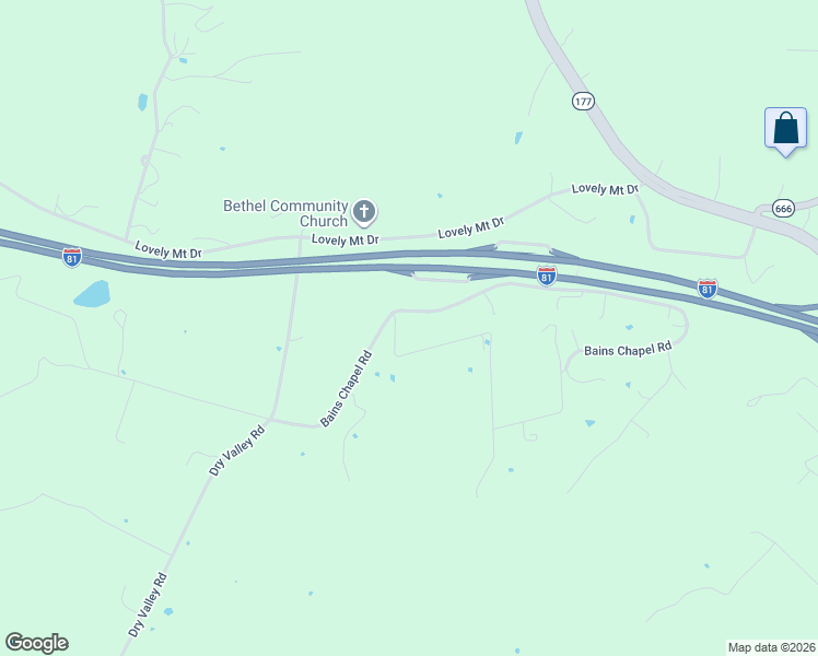 map of restaurants, bars, coffee shops, grocery stores, and more near 4200 Whistler Road in Radford