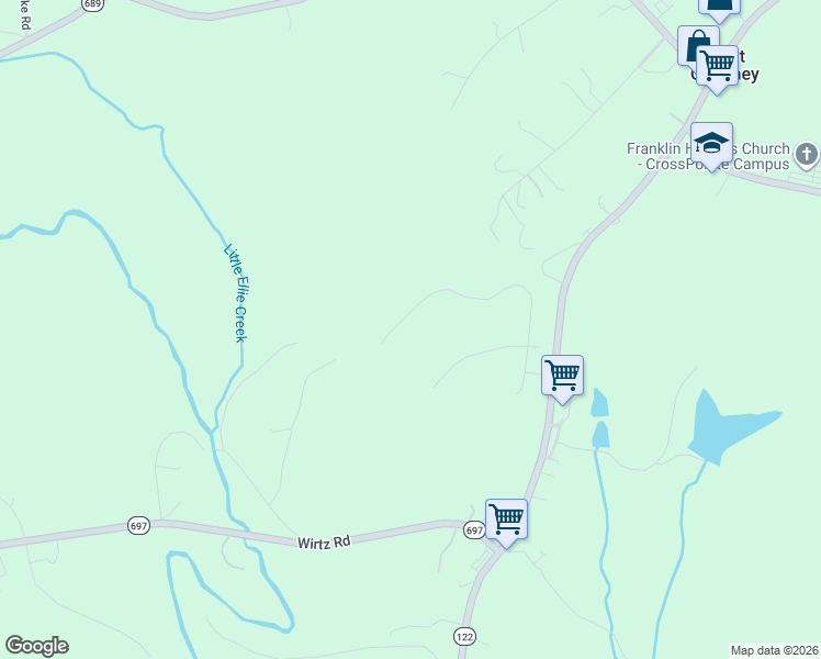 map of restaurants, bars, coffee shops, grocery stores, and more near 2-298 Halsey Court in Wirtz