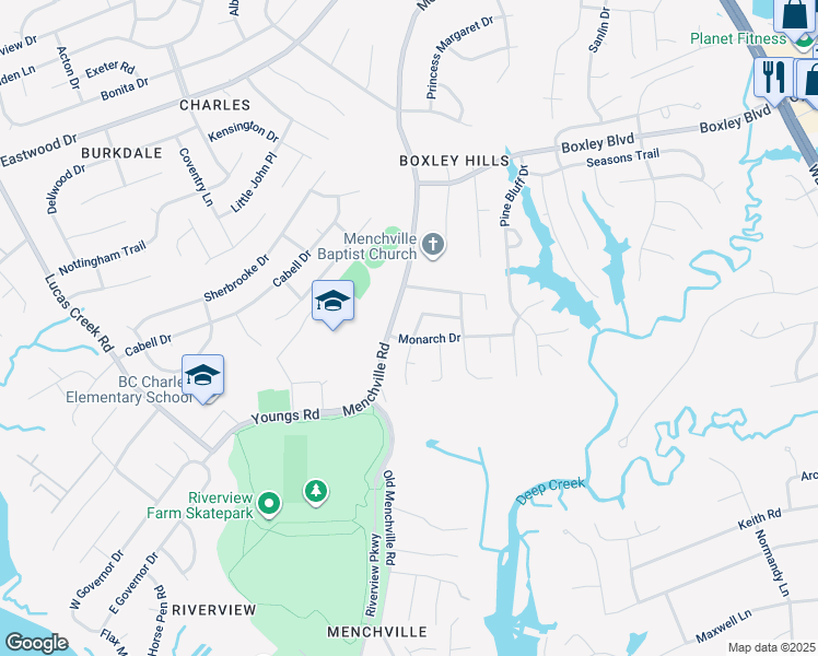 map of restaurants, bars, coffee shops, grocery stores, and more near 277 Lou-Mac Court in Newport News