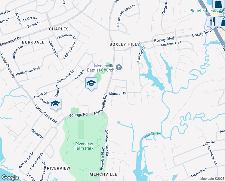 map of restaurants, bars, coffee shops, grocery stores, and more near 277 Lou-Mac Court in Newport News