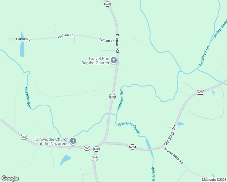 map of restaurants, bars, coffee shops, grocery stores, and more near 12801 Duncan Road in Petersburg