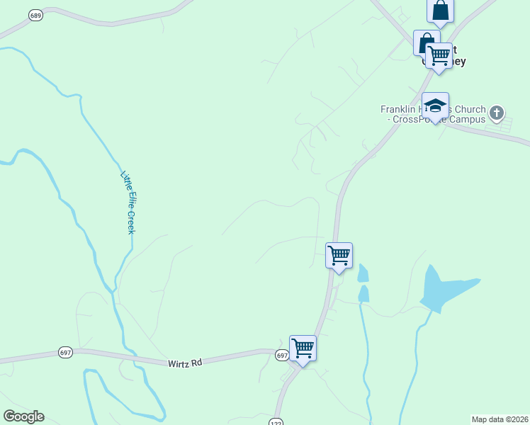 map of restaurants, bars, coffee shops, grocery stores, and more near 2-298 Halsey Court in Wirtz