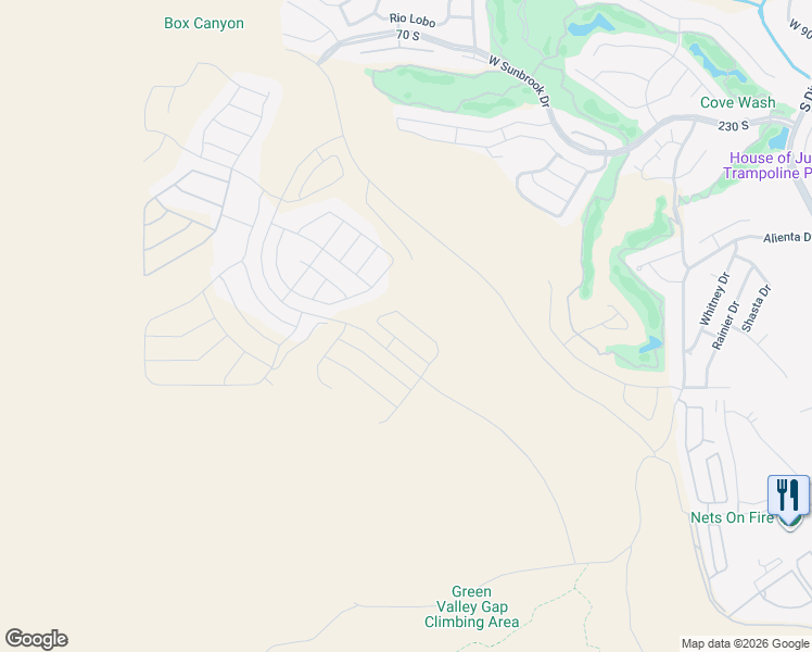 map of restaurants, bars, coffee shops, grocery stores, and more near 631 South Savio Drive in St. George
