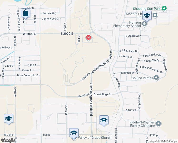 map of restaurants, bars, coffee shops, grocery stores, and more near 555 East South Nichols Peak Road in Washington