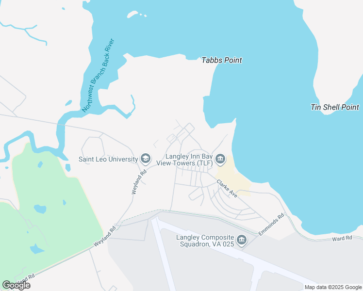 map of restaurants, bars, coffee shops, grocery stores, and more near North Roma Road in Hampton