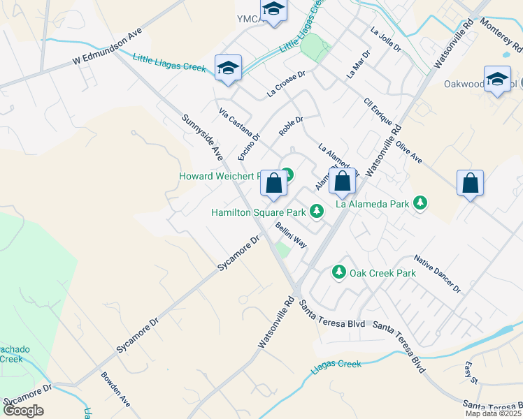 map of restaurants, bars, coffee shops, grocery stores, and more near 15415 Sierra Morena Ct in Morgan Hill