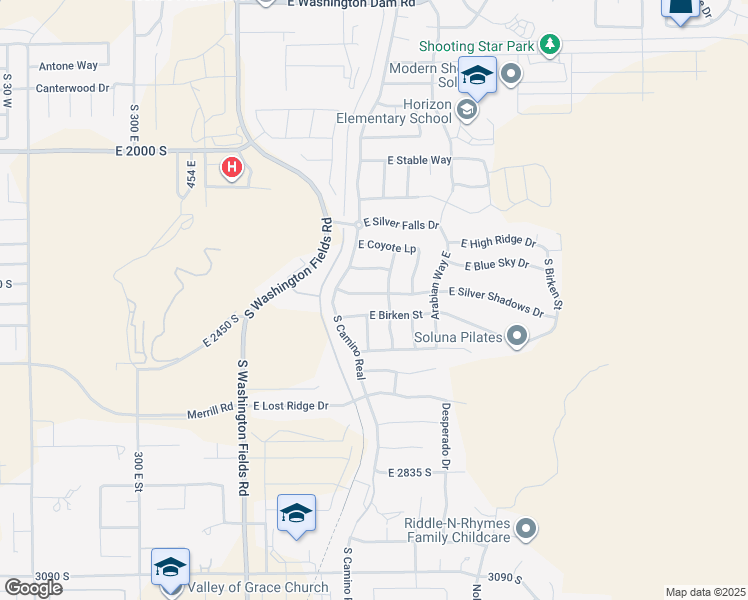 map of restaurants, bars, coffee shops, grocery stores, and more near 922 East Silver Shadows Drive in Washington