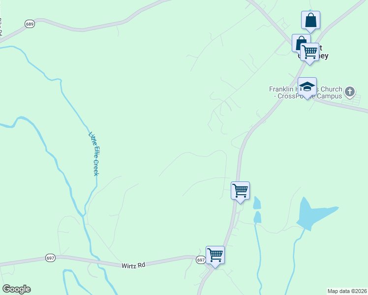 map of restaurants, bars, coffee shops, grocery stores, and more near 2-298 Halsey Court in Wirtz