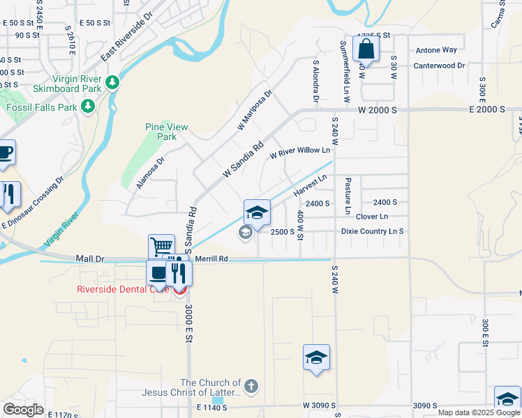 map of restaurants, bars, coffee shops, grocery stores, and more near 532 Harvest Lane in Washington