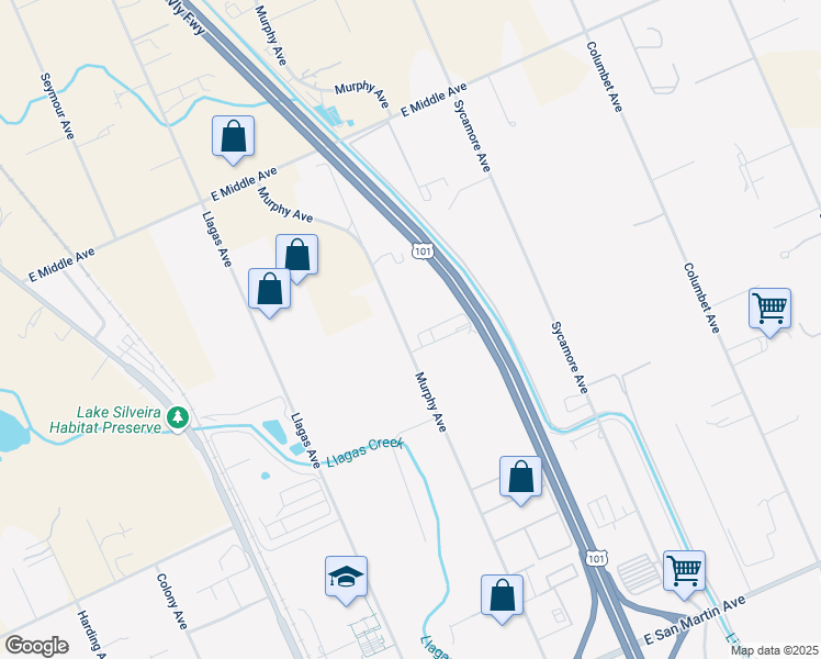 map of restaurants, bars, coffee shops, grocery stores, and more near 14150 Murphy Avenue in San Martin