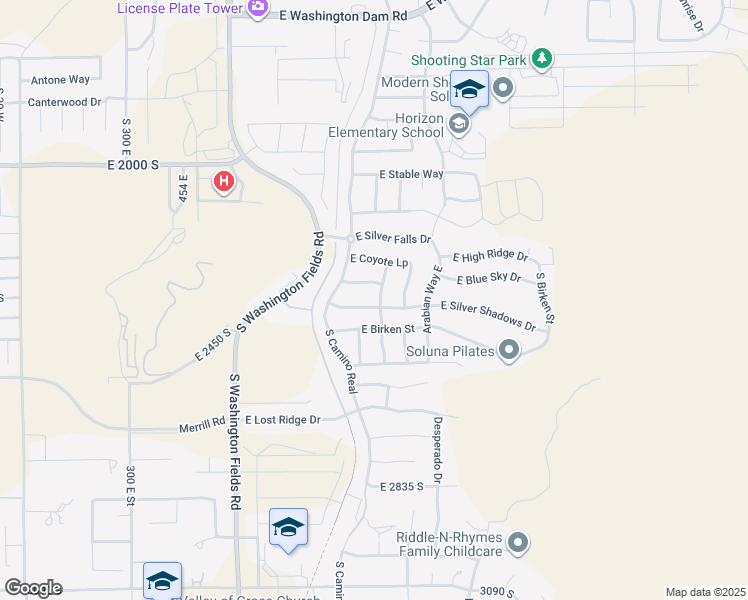 map of restaurants, bars, coffee shops, grocery stores, and more near 2334 South Last Chance Drive in Washington