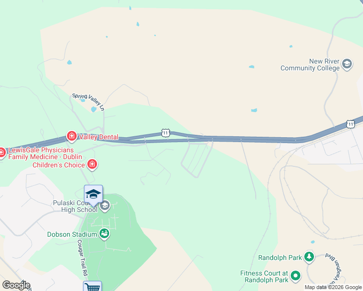 map of restaurants, bars, coffee shops, grocery stores, and more near 4860 Lee Highway in Dublin