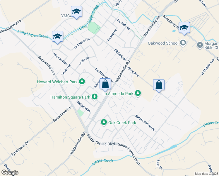 map of restaurants, bars, coffee shops, grocery stores, and more near 15185 Pratola Court in Morgan Hill