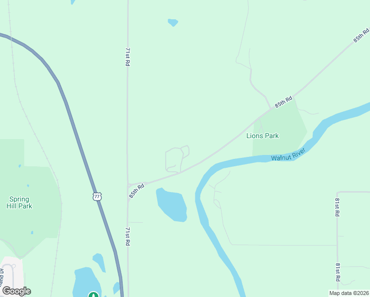 map of restaurants, bars, coffee shops, grocery stores, and more near 27750 85th Road in Arkansas City