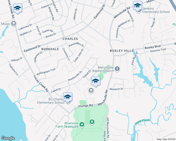 map of restaurants, bars, coffee shops, grocery stores, and more near 254 Sherbrooke Drive in Newport News