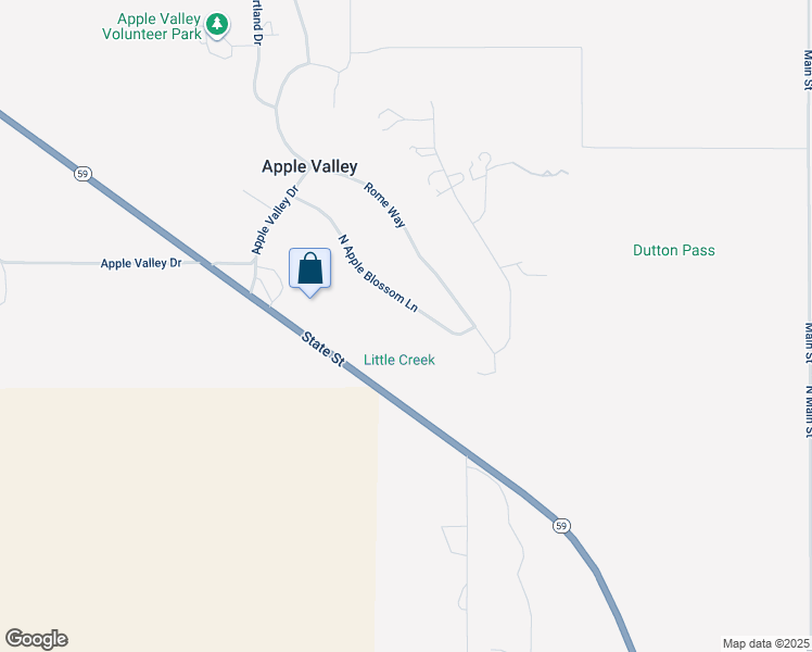 map of restaurants, bars, coffee shops, grocery stores, and more near 1291 South Apple Blossom Lane in Apple Valley