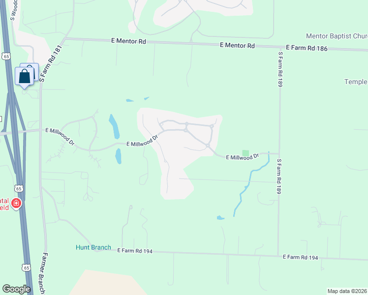 map of restaurants, bars, coffee shops, grocery stores, and more near 3800 San Poppi Court in Ozark