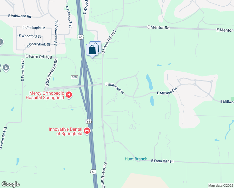 map of restaurants, bars, coffee shops, grocery stores, and more near 6202 South Meadowview Drive in Ozark
