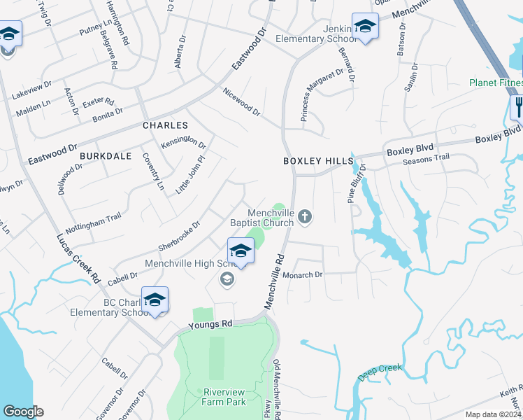 map of restaurants, bars, coffee shops, grocery stores, and more near 272 Weatherford Way in Newport News