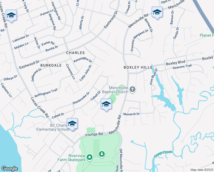 map of restaurants, bars, coffee shops, grocery stores, and more near 274 Cabell Drive in Newport News