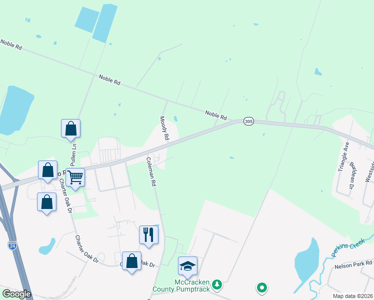 map of restaurants, bars, coffee shops, grocery stores, and more near 4335 Old Cairo Road in Paducah