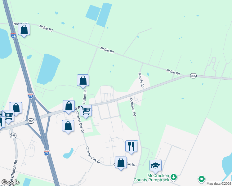 map of restaurants, bars, coffee shops, grocery stores, and more near 4549 Cairo Road in Paducah