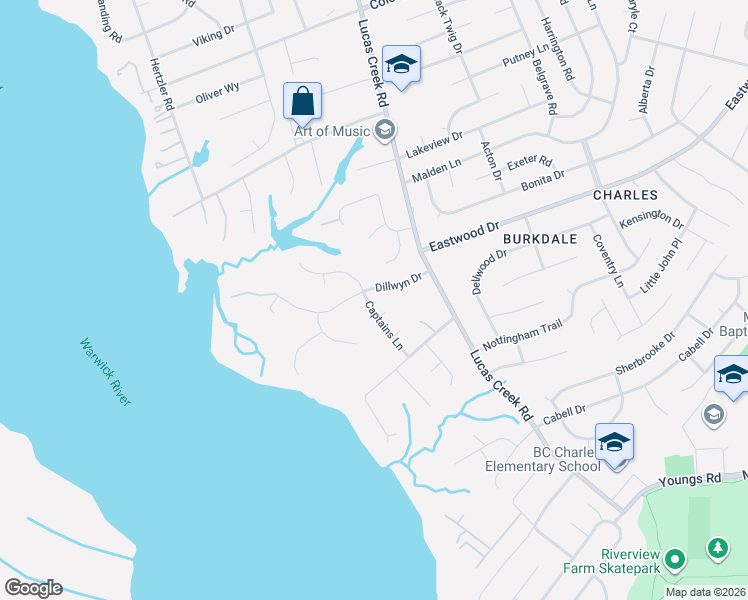 map of restaurants, bars, coffee shops, grocery stores, and more near 78 Orchard Circle in Newport News