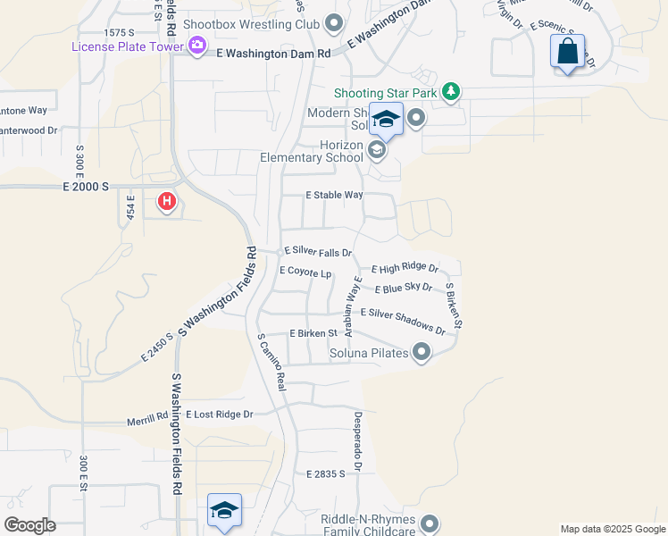 map of restaurants, bars, coffee shops, grocery stores, and more near 1033 Coyote Loop in Washington