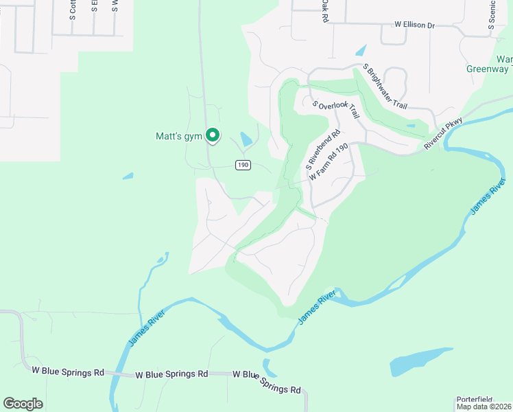 map of restaurants, bars, coffee shops, grocery stores, and more near 3330 West Farm Road 190 in Greene County