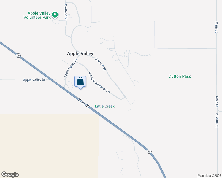 map of restaurants, bars, coffee shops, grocery stores, and more near 1322 North Apple Blossom Lane in Apple Valley