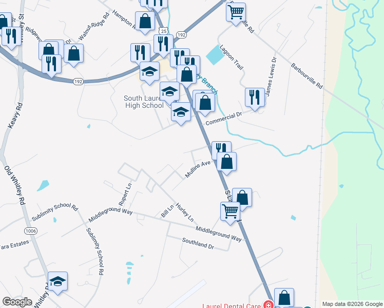map of restaurants, bars, coffee shops, grocery stores, and more near 441 South Laurel Road in London