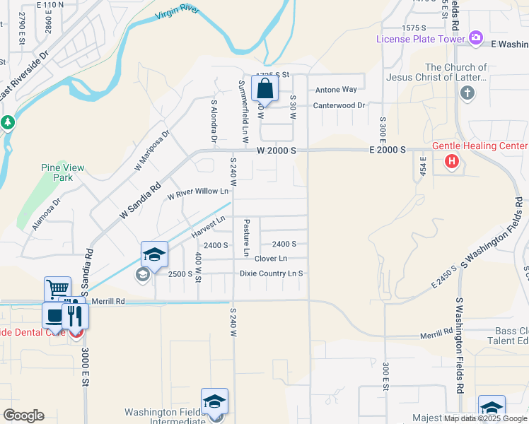 map of restaurants, bars, coffee shops, grocery stores, and more near 134 Harvest Lane in Washington