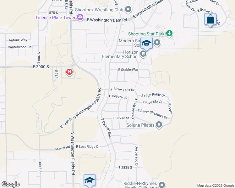 map of restaurants, bars, coffee shops, grocery stores, and more near 943 Coyote Loop in Washington