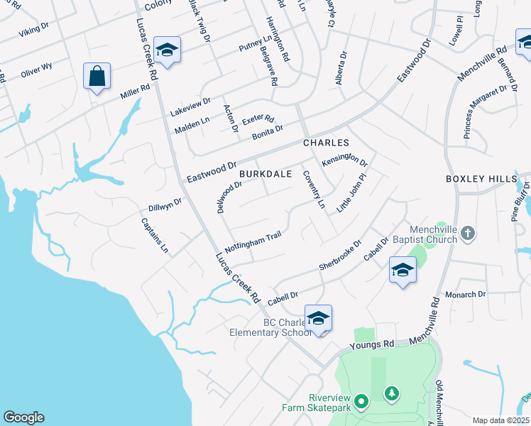 map of restaurants, bars, coffee shops, grocery stores, and more near 217 Hahn Place in Newport News