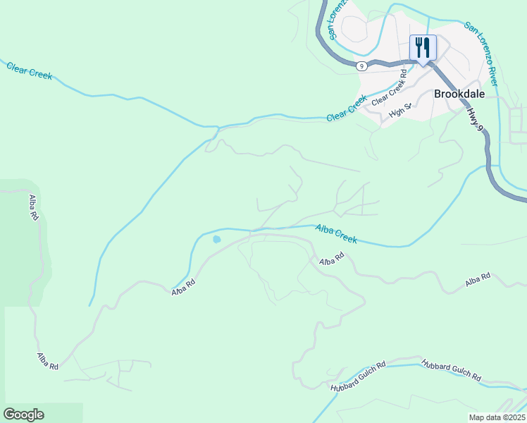 map of restaurants, bars, coffee shops, grocery stores, and more near 256 Sweetwater Lane in Ben Lomond