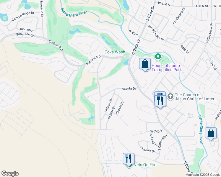 map of restaurants, bars, coffee shops, grocery stores, and more near 2017 West 450 South in St. George
