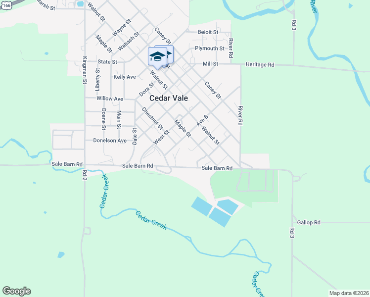 map of restaurants, bars, coffee shops, grocery stores, and more near 301-399 Maple Street in Cedar Vale