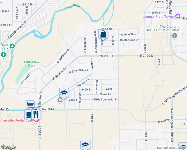 map of restaurants, bars, coffee shops, grocery stores, and more near 219 West Elinor Lane in Washington