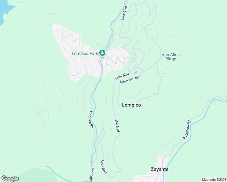 map of restaurants, bars, coffee shops, grocery stores, and more near Lake Boulevard in Lompico