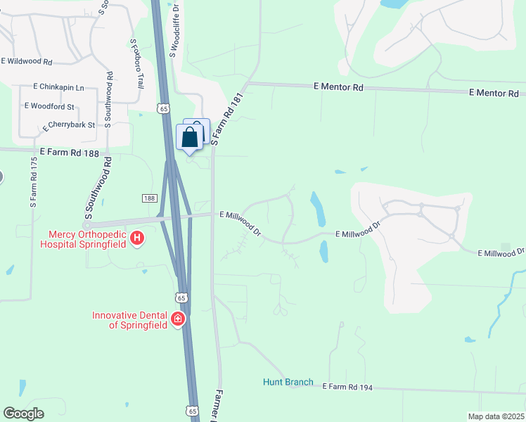 map of restaurants, bars, coffee shops, grocery stores, and more near 6067 South Deer Run Court in Ozark