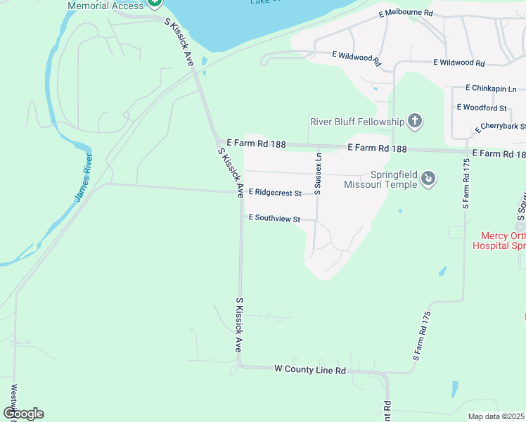 map of restaurants, bars, coffee shops, grocery stores, and more near 2239 East Southview Street in Ozark